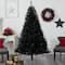 7ft. Pre-Lit Black Artificial Christmas Tree, Clear LED Lights